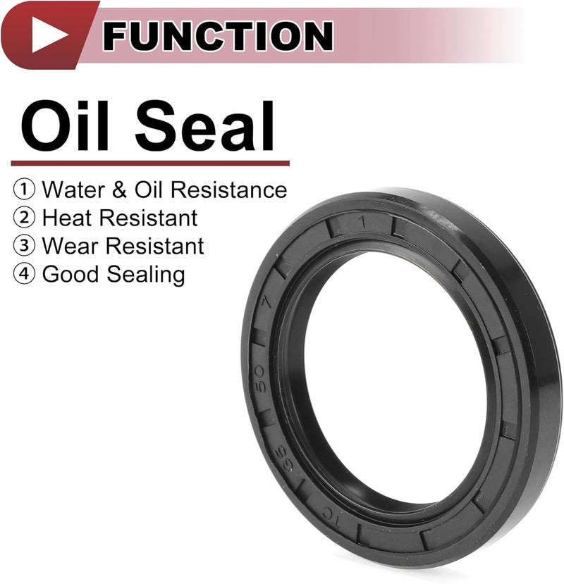 HEROFFIX 5 Pcs Rotary Shaft Seal High Pressure Oil Seal 35x50x7mm Black Nitrile 70 Durometer Rubber - Image 3